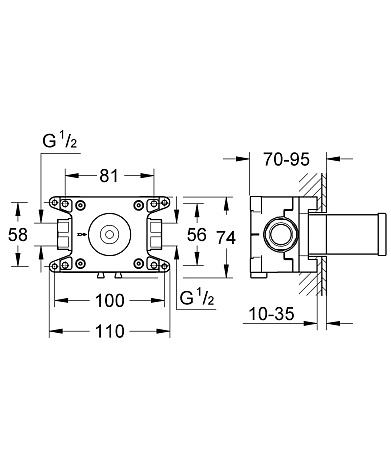Механизм подключения душевого шланга Grohe Grohtherm F 35034000
