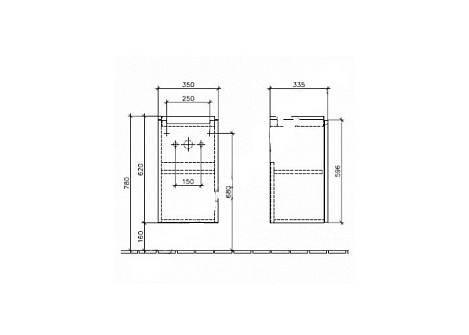 Тумба под раковину Villeroy&Boch Subway 2.0 A81701FQ, дуб-графит