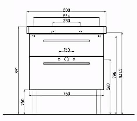 Тумба под раковину Villeroy&Boch 75 2DAY2 A98000E9 light wood