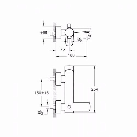 Смеситель для ванны и душа Vitra Z-Line A42367EXP