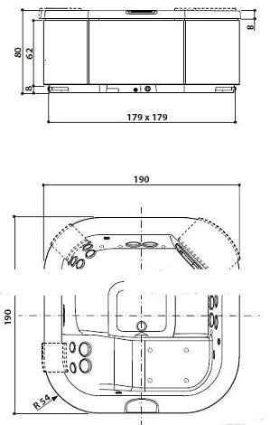 Мини-бассейн Jacuzzi Delfi Pro 190х190 9444-79452 акрил №52 Белый