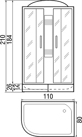 Душевая кабина River Nara 110/80/26 МТ R