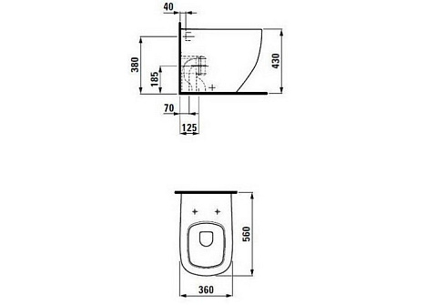 Приставной унитаз Laufen Palomba 8.2380.6.400.000.1