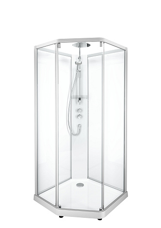 Душевая кабина IDO Showerama 10-5 Comfort 100x100 профиль белый, стекло прозрачное