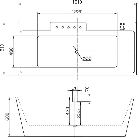 Акриловая ванна BelBagno 181x81 BB19