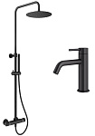 Душевой комплект Plumberia Selection Ixo KITXO6302NO53 с термостатом, черный матовый