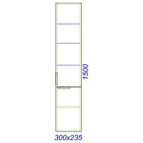 Шкаф-пенал AQWELLA Brig 30 (Br.05.03/Gray), дуб седой