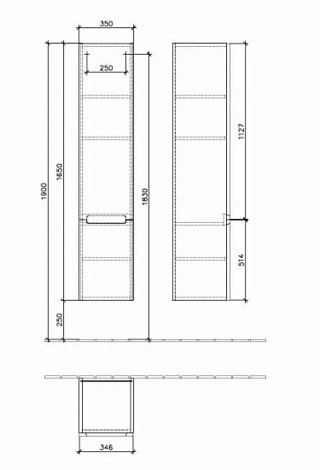 Шкаф-пенал Villeroy&Boch Subway 2.0 A71000DH, белый глянец