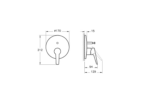 Смеситель для ванны и душа Vitra Solid S A42446EXP