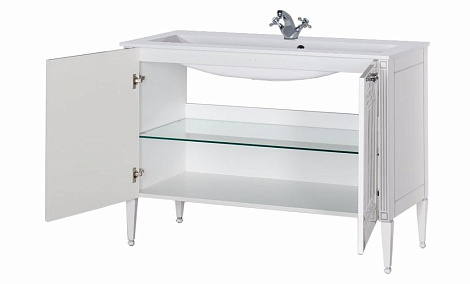 Тумба с раковиной Aquanet Паола 120 (181763+164747) белая