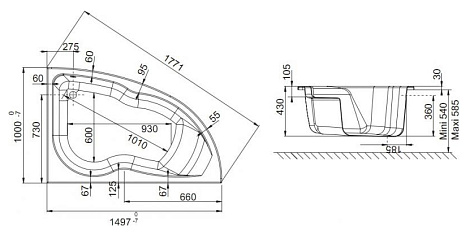 Акриловая ванна Jacob Delafon Micromega Duo 150x100 E60218RU-00 R