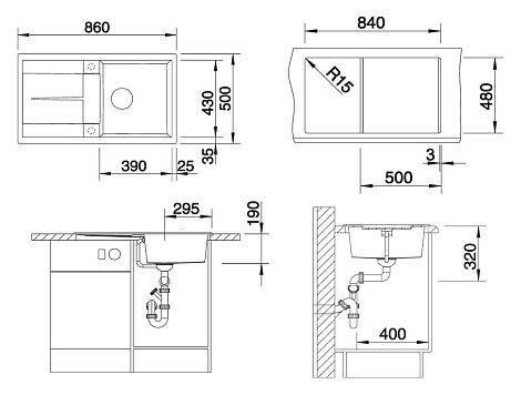 Кухонная мойка Blanco METRA 5 S SILGRANIT PuraDur 513038, жасмин