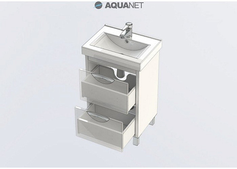 Тумба под раковину Aquanet Гретта 50 (171587) белый/венге