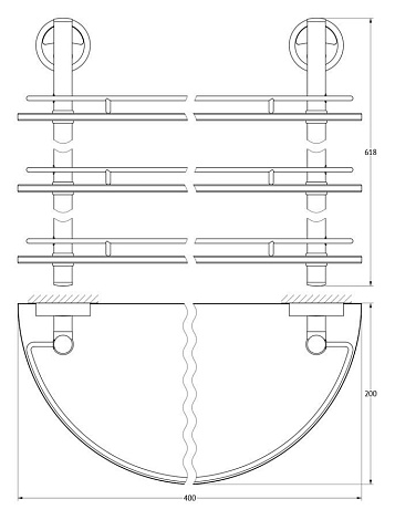 Полка 3-х ярусная 40 cm FBS Ellea ELL 082