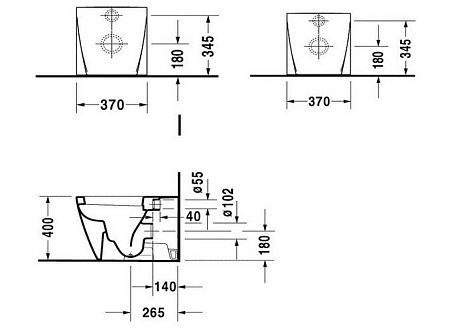 Приставной унитаз Duravit Starck 2 2128090000
