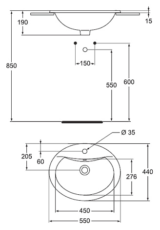 Раковина Vidima Сева Дуо 55 W502361
