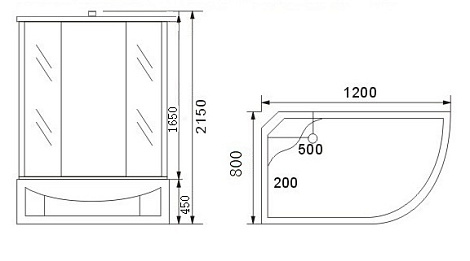 Душевая кабина Aqualux AQ-4072GFL MODO-120 SX