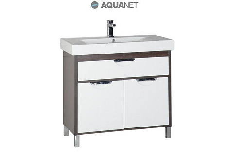Тумба под раковину Aquanet Гретта 90 (177068) белый/венге