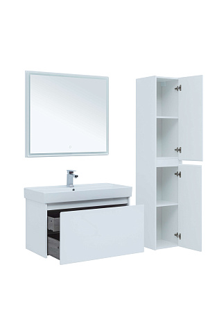 Тумба под раковину Aquanet Nova Lite 87 (242257), белый глянец