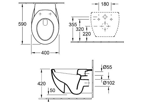 Подвесной унитаз Villeroy&Boch Aveo 6612 10R1