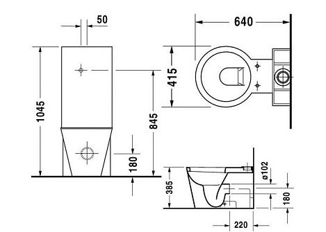 Чаша напольного унитаза Duravit Starck 1 02330900641-WG