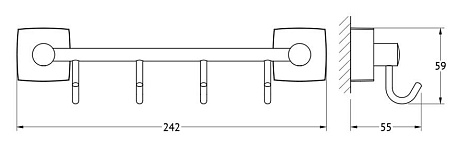 Штанга с 4-мя крючками 25 cm FBS Esperado ESP 025