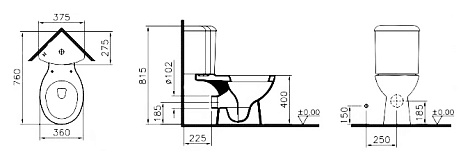 Унитаз Vitra Arkitekt 9754B003-7201 с сиденьем микролифт