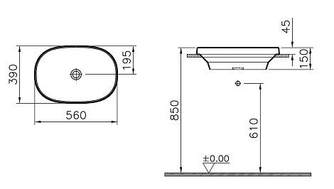Раковина Vitra Frame 5652B403-0016