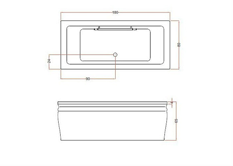 Акриловая ванна Gruppo Treesse BLANQUE 180x80 V1681+FINOR+V168F+V168.SX+V168.DX