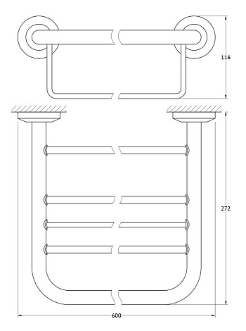 Полка для полотенец со штангой 60 cm FBS Standard STA 042