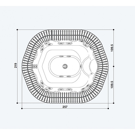 Мини-бассейн Jacuzzi SIENNA 257x219 9445-01565 № 65 Platinum