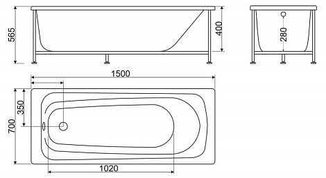 Акриловая ванна BelBagno 150x70 BB102-150-70