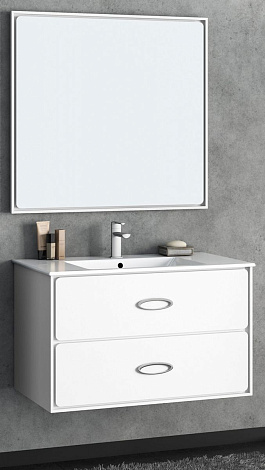 Комплект мебели Smile Монтэ 120 Z0000012452, белый (Тумба+раковина+зеркало)