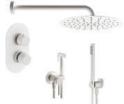 Душевой комплект Plumberia Selection Ixo KITZXOT18BO с термостатом, белый матовый