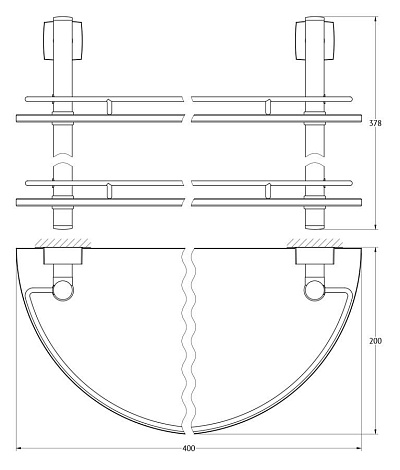 Полка 2-х ярусная 40 cm FBS Esperado ESP 081