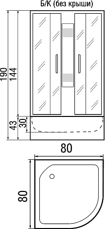 Душевая кабина River Nara Б/К 80/43 MT