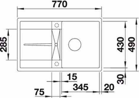 Кухонная мойка Blanco METRA 45 S-F SILGRANIT PuraDur 519082, алюметаллик