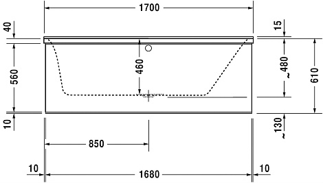 Акриловая ванна Duravit P3 Comforts 700376+790100 170x75 700376000000+790100000000000