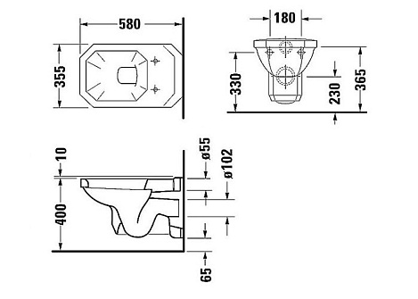 Подвесной унитаз Duravit 1930 Series 0182090000