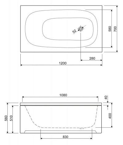 Каркас для ванны Cezares ECO 180 EMP-180-80-MF