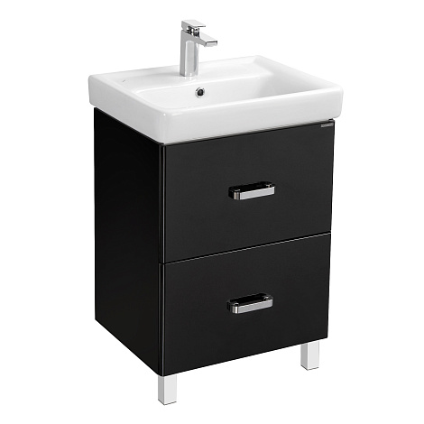 Комплект мебели Aquaton Америна 60 Н R (1A169201AM950) черный (Тумба+раковина+зеркало)