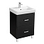Комплект мебели Aquaton Америна 60 Н R (1A169201AM950) черный (Тумба+раковина+зеркало)