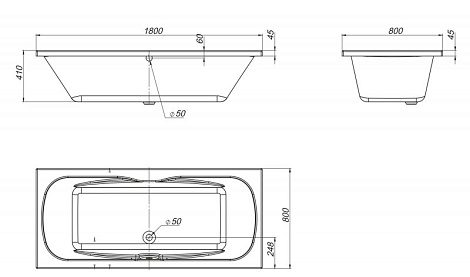 Акриловая ванна BelBagno 180x80 BB104-180-80