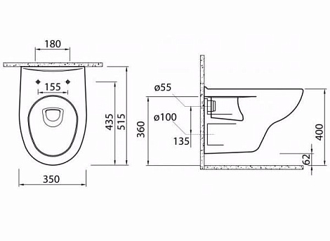 Подвесной унитаз BelBagno Linea BB9363CH