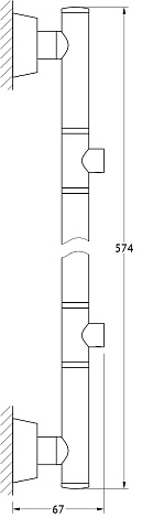 Штанга для 2-х аксессуаров 58 cm FBS Vizovice VIZ 074
