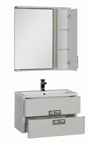 Комплект мебели Aquanet Паллада 80 (175459) слоновая кость (Тумба+раковина+зеркало)