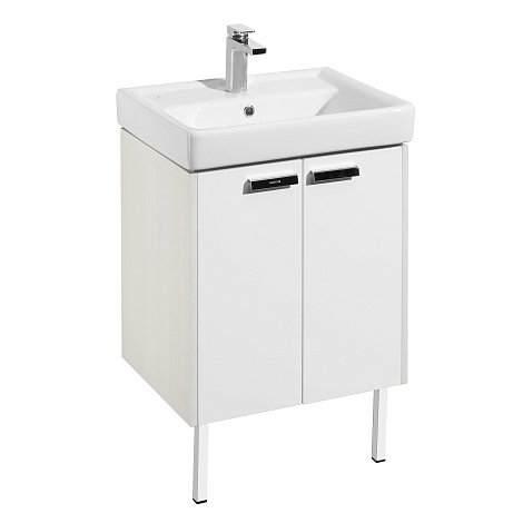 Комплект мебели Aquaton Йорк 60 (1A170201YOAY0) белый/выбеленное дерево (Тумба+раковина+зеркало)