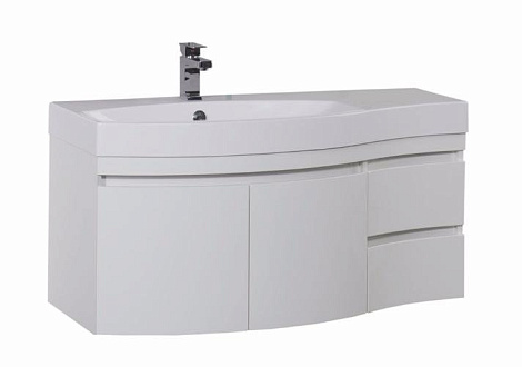 Тумба с раковиной Aquanet Опера 115 (169613+169398) левосторонняя белая