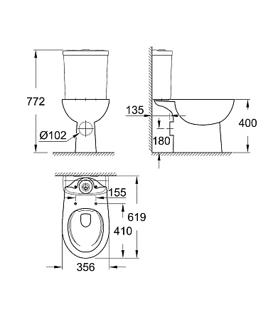 Унитаз Grohe Bau Ceramic 39349000