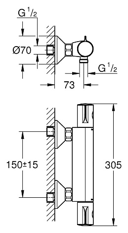 Смеситель для душа Grohe Grohtherm 34558000
